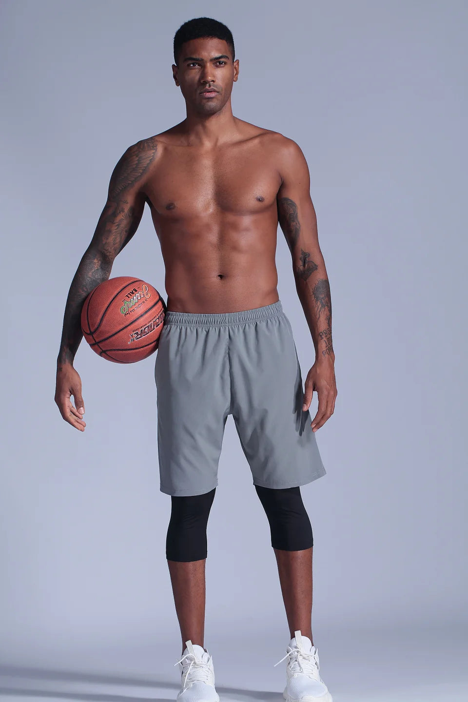 2 in 1 Compression Pants Running Shorts