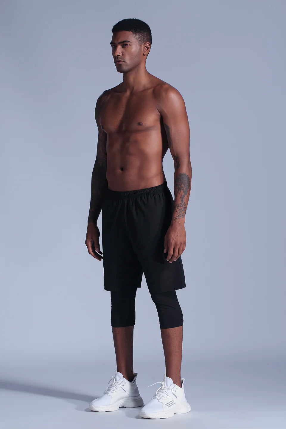 2 in 1 Compression Pants Running Shorts