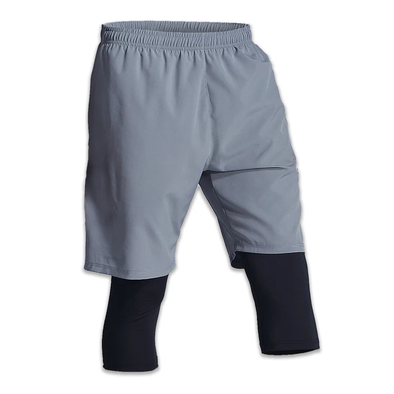 2 in 1 Compression Pants Running Shorts