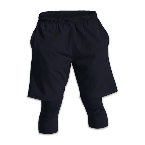 2 in 1 Compression Pants Running Shorts