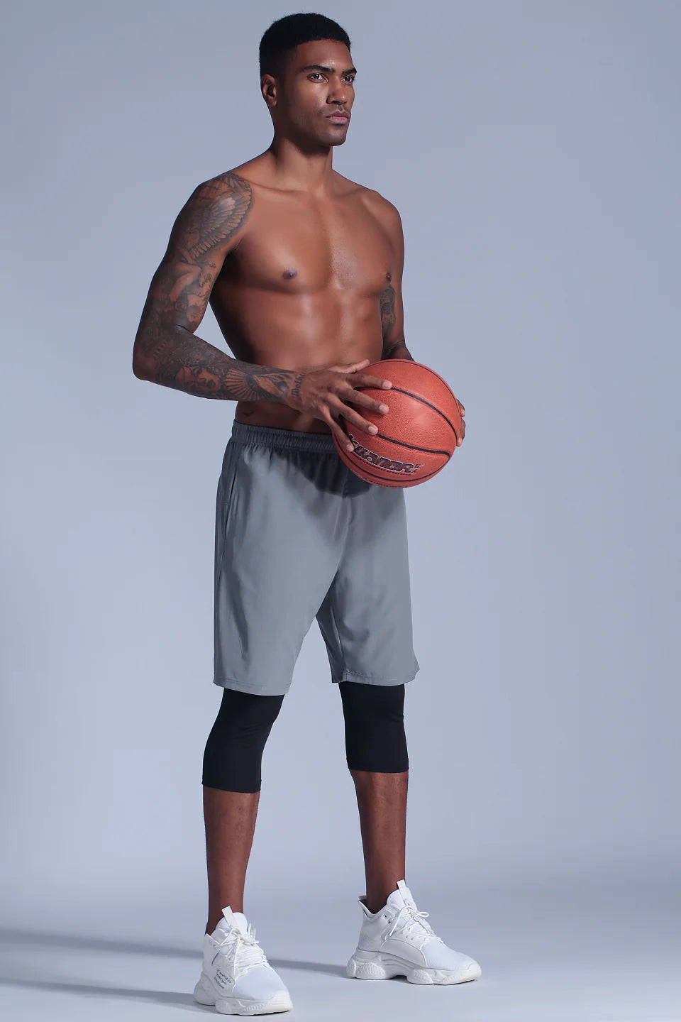 2 in 1 Compression Pants Running Shorts