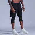 2 in 1 Compression Pants Running Shorts