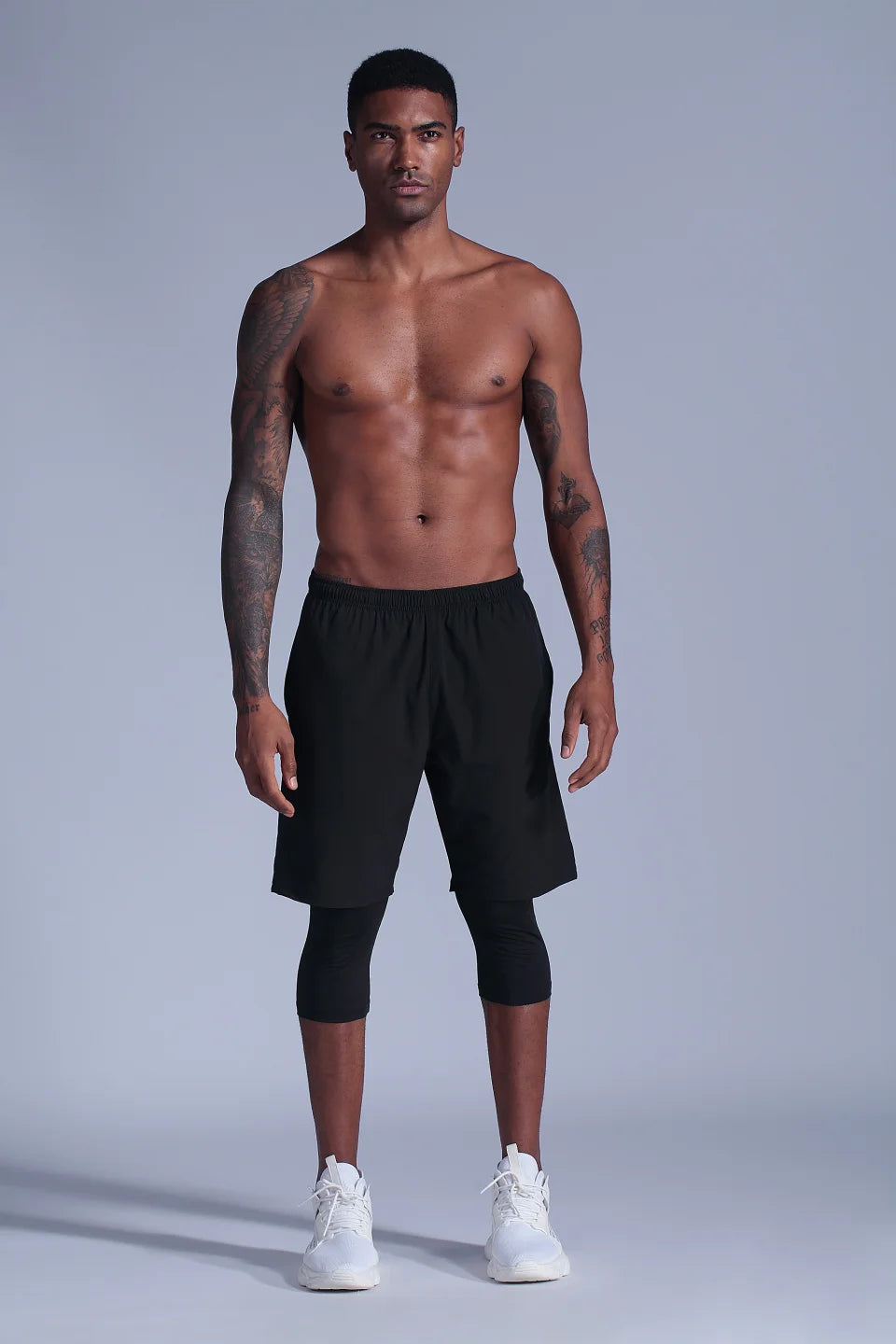 2 in 1 Compression Pants Running Shorts
